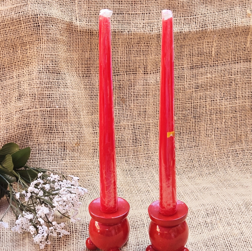 Swedish vintage wooden candle holders